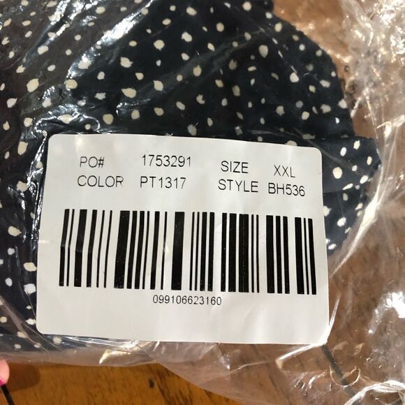 NWT J Crew Women’s Twist Strap Bikini Top in Dot Navy Blue & White Size XXL - Picture 8 of 12